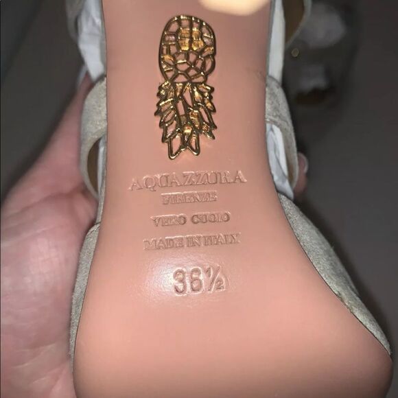 ✨ NEW Aquazzura Ash Bel Air Caged 105 Suede Lace-up Pump Sandal Lace Up St… - Picture 7 of 8